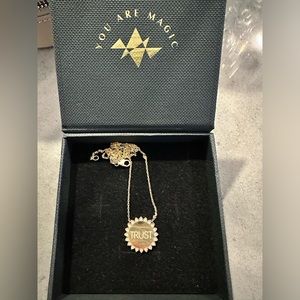 Logan Hollowell trust the universe necklace gold diamond fine jewelry